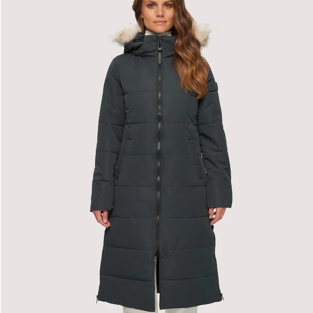 NOIZE • PUFFER • VEGAN • LONG WINTER PARKA IN SPRUCE (green) • SIZE SMALL